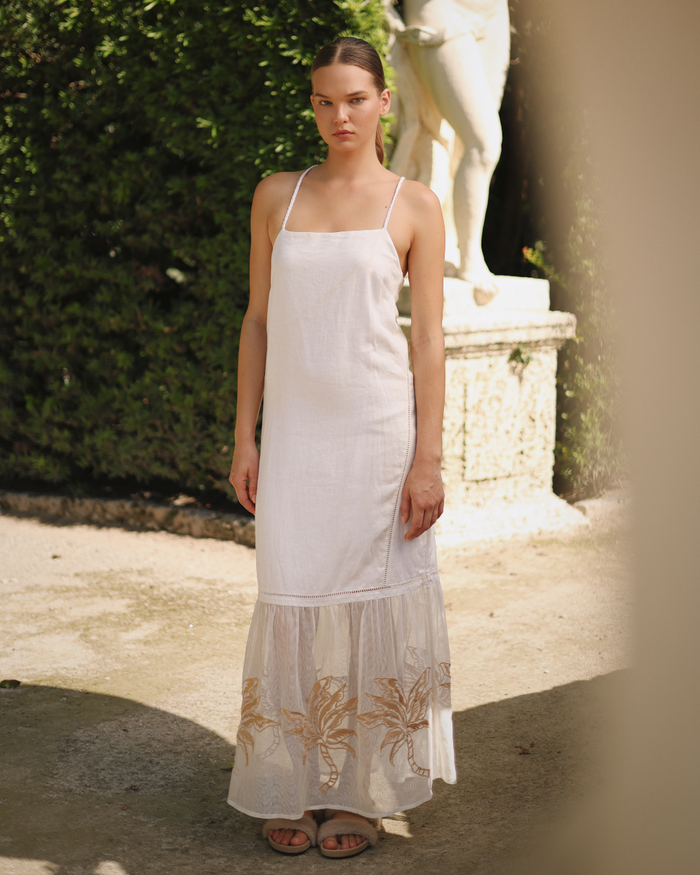 Dress Bali Tiger Palms White