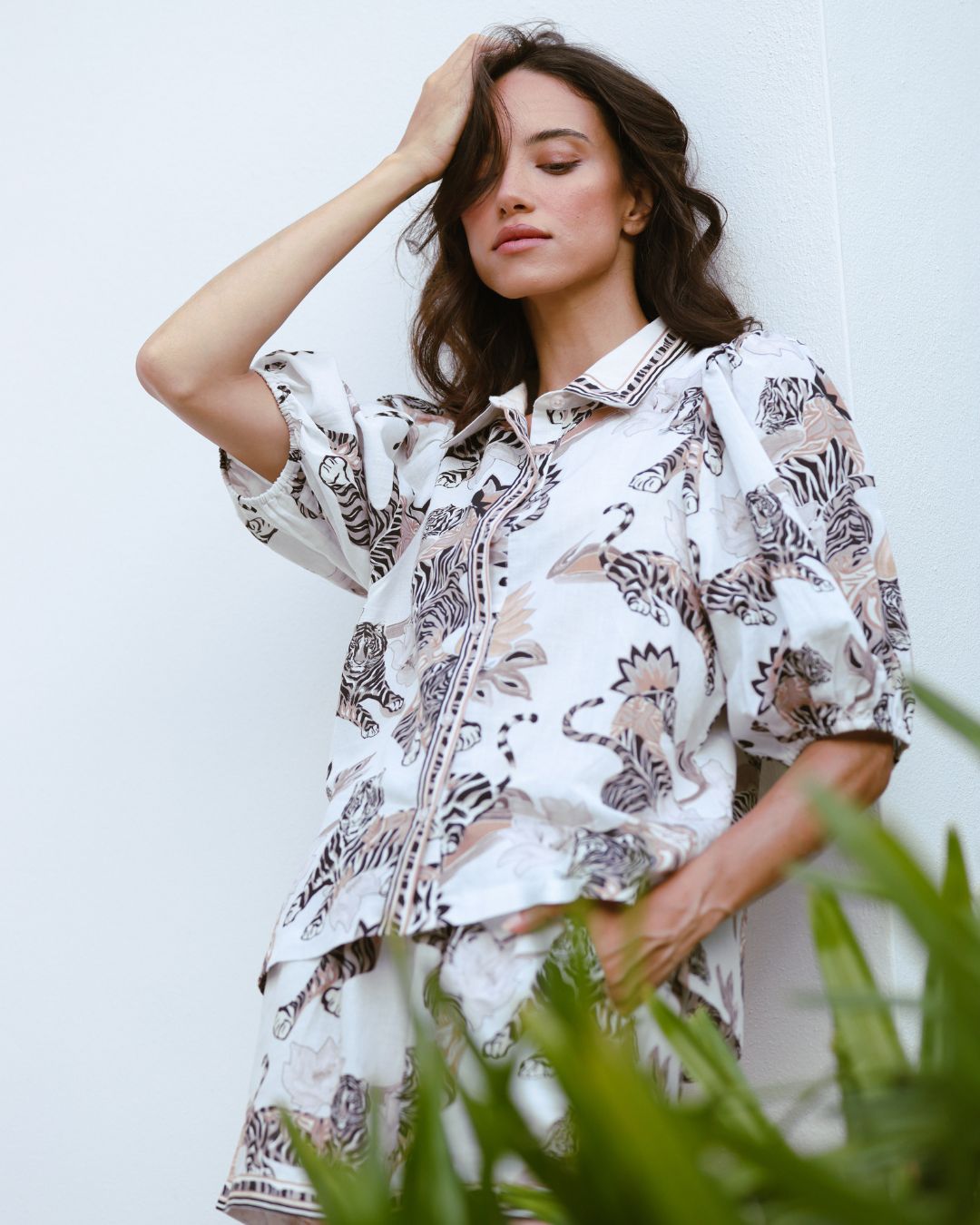 Balloon Shirt Lotus Tiger Ecru