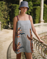 Short Dress Bali Tiger Light Blue