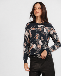 Sweater Cashmere Lotus Tiger Black