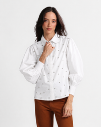 Poplin Shirt Studs White