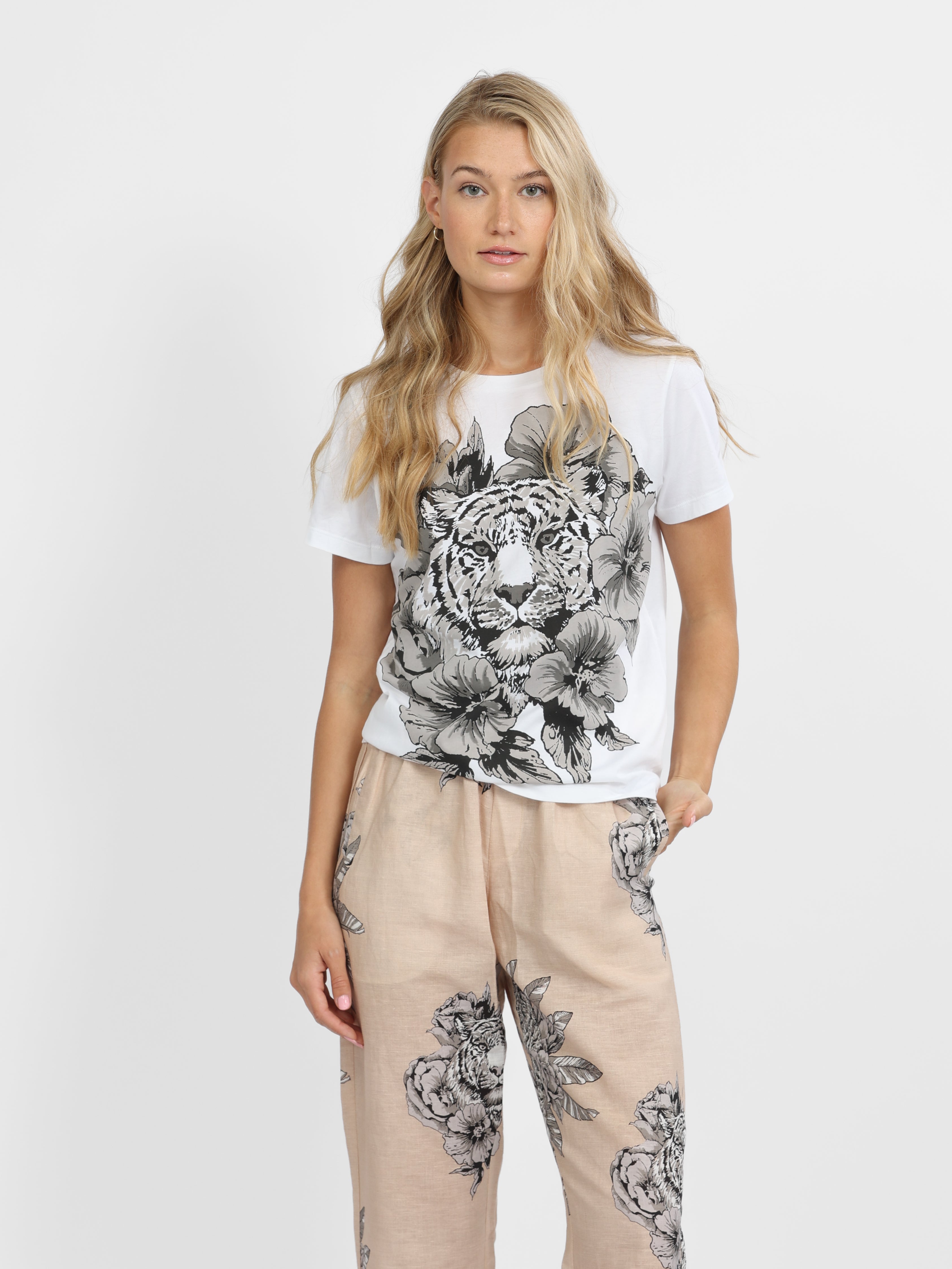 T-Shirt Tiger Bloom White