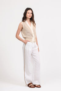 Linen Pant Mosaico Embroidered