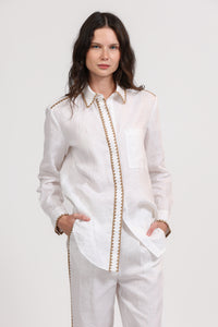 Linen Shirt Mosaico Embroidered