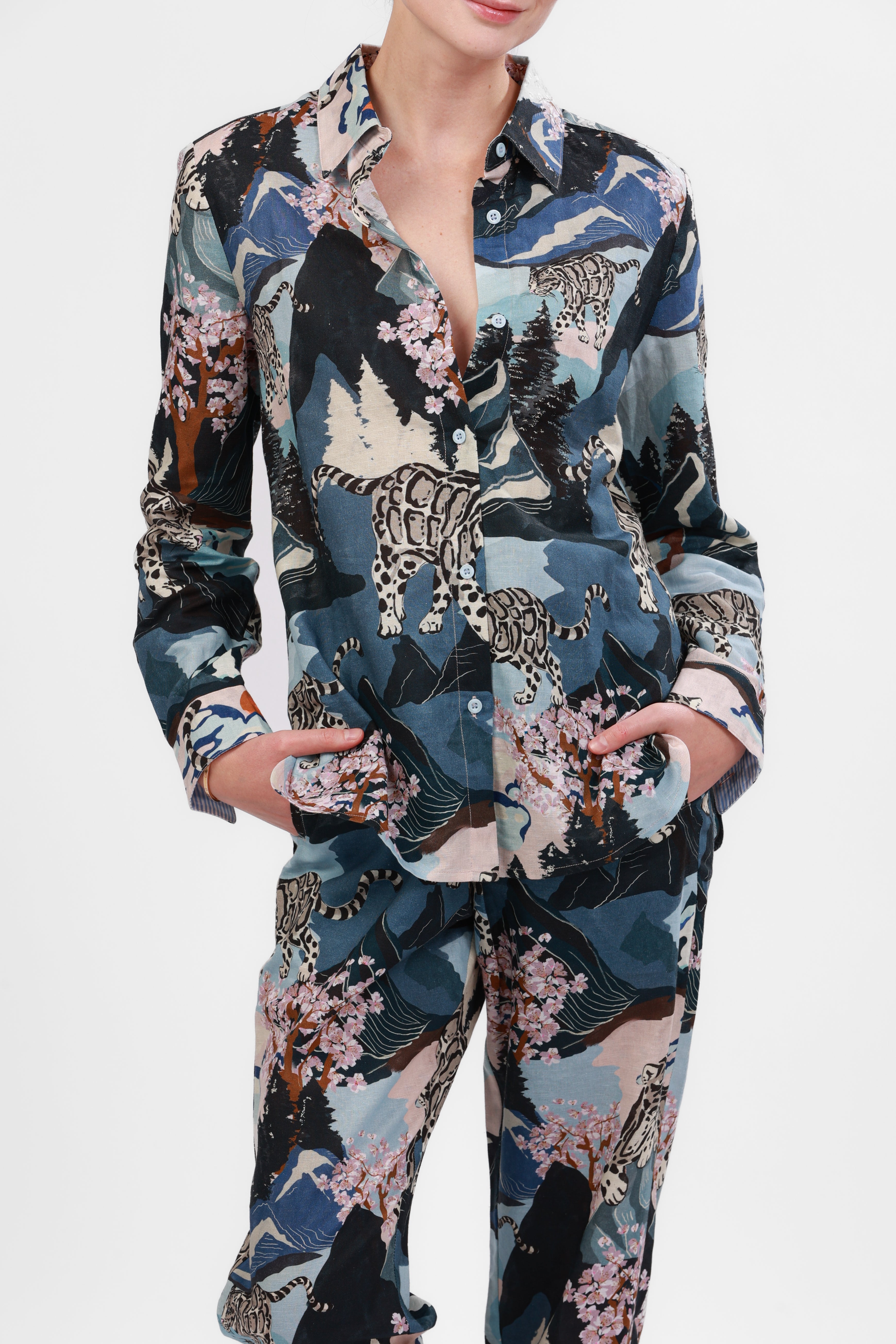 Shirt Snow Leopard Blue