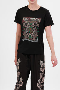 T-Shirt Free Yourself Blossom Black