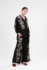 Silk Shirt Blossom Black