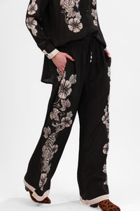 Silk Pant Blossom Black
