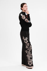 Silk Pant Blossom Black