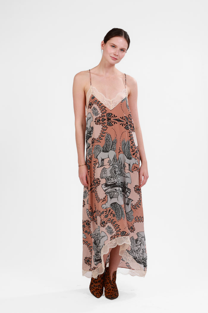 Silk Dress Italian Coast Rose