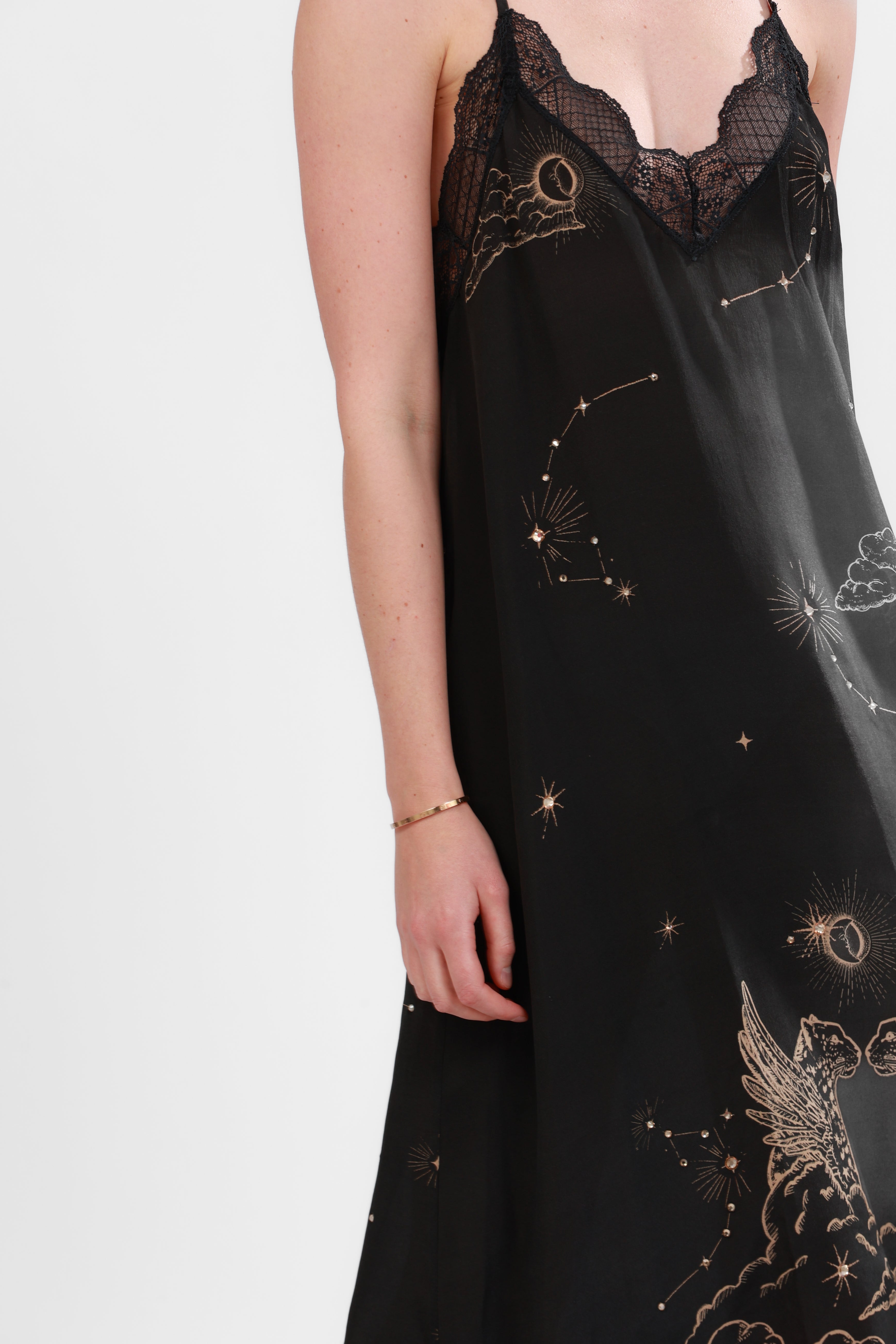 Silk Dress Astrology Black