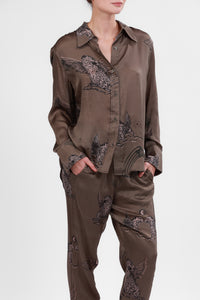 Silk Shirt Astrology Green