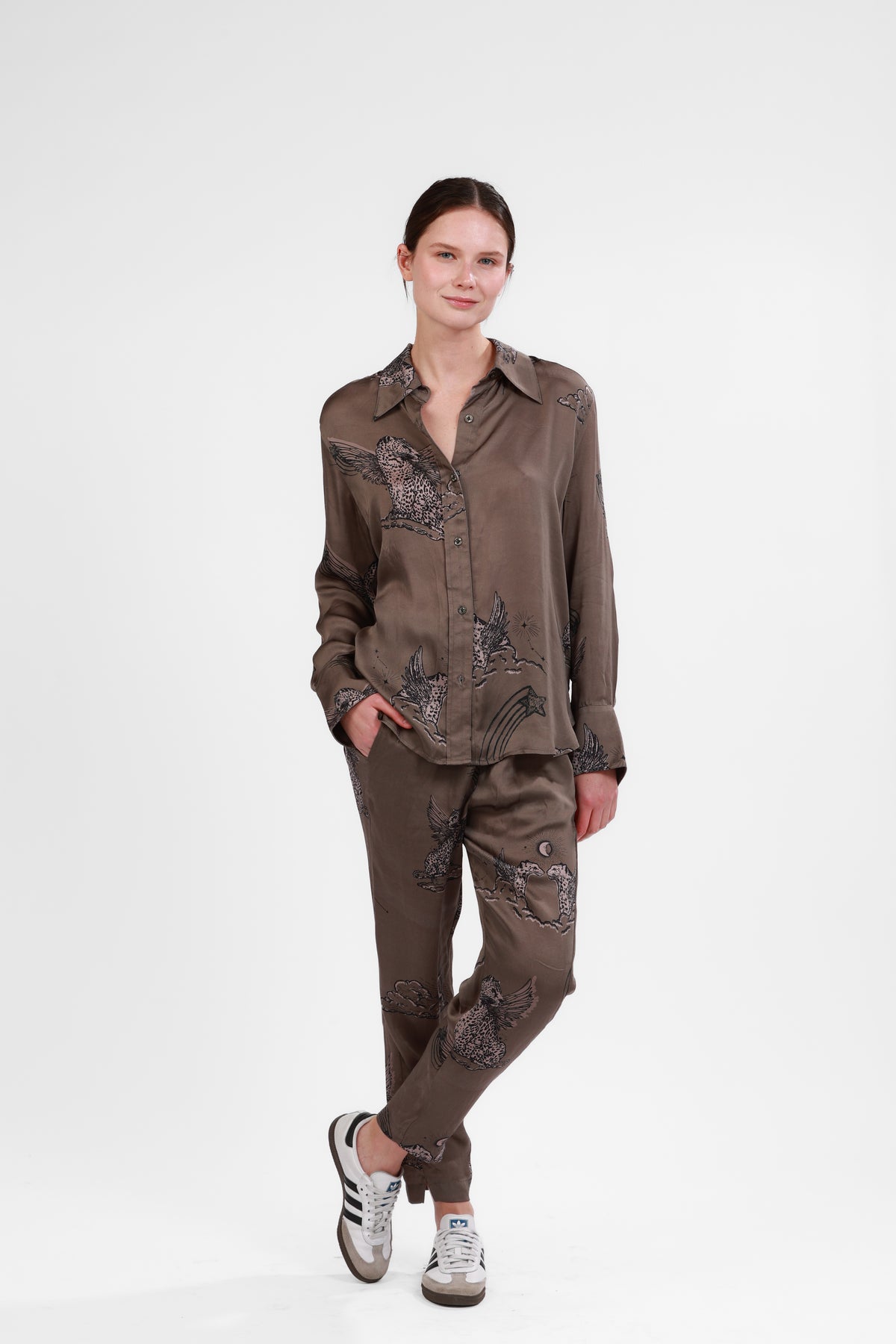 Silk Shirt Astrology Green