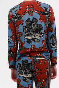 Sweater Cashmere Italian Coast Red & Blue