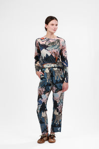 Sweater Cashmere Snow Leopard Blue