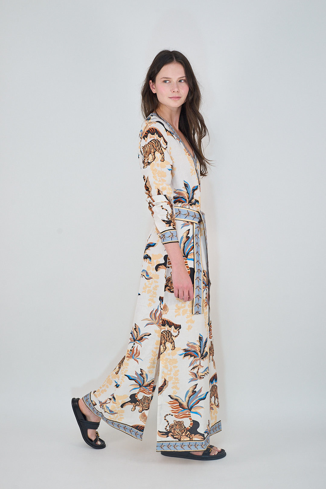 Long Dress Bali Tiger White