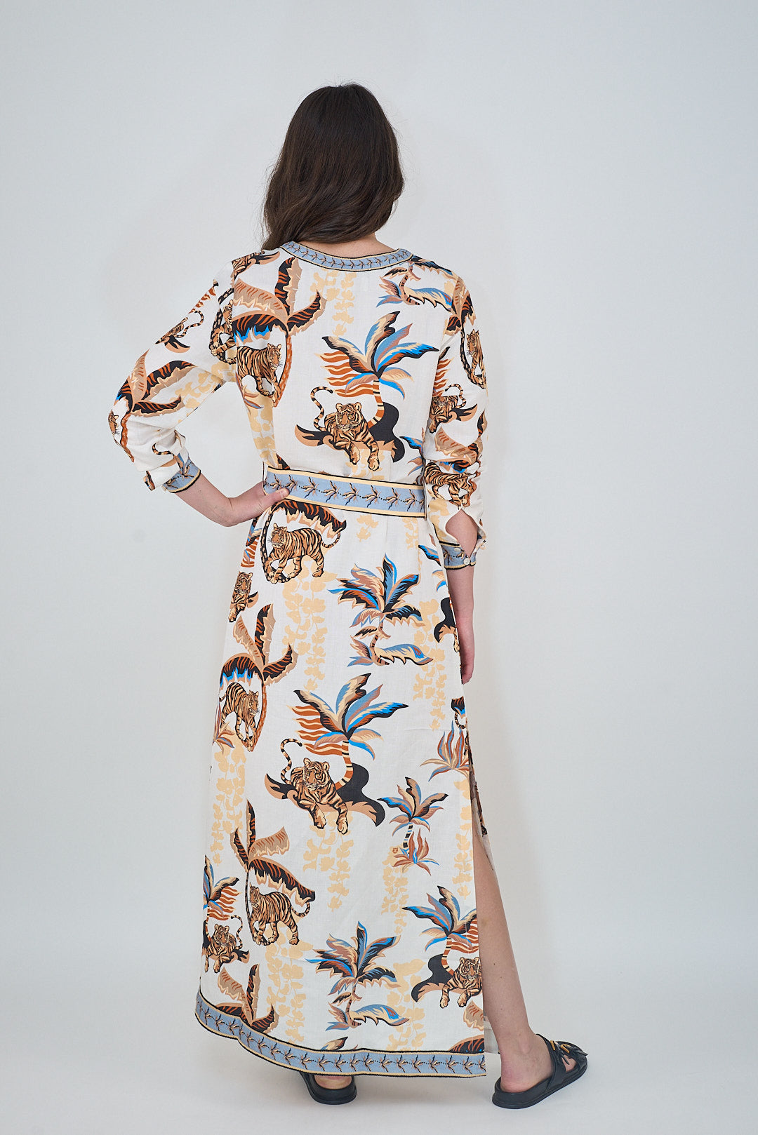 Long Dress Bali Tiger White