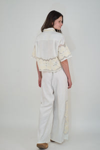 Pant Wild Flower White
