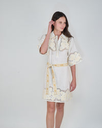 Short Dress Wild Flower White