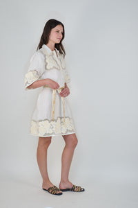 Short Dress Wild Flower White