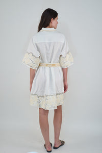 Short Dress Wild Flower White
