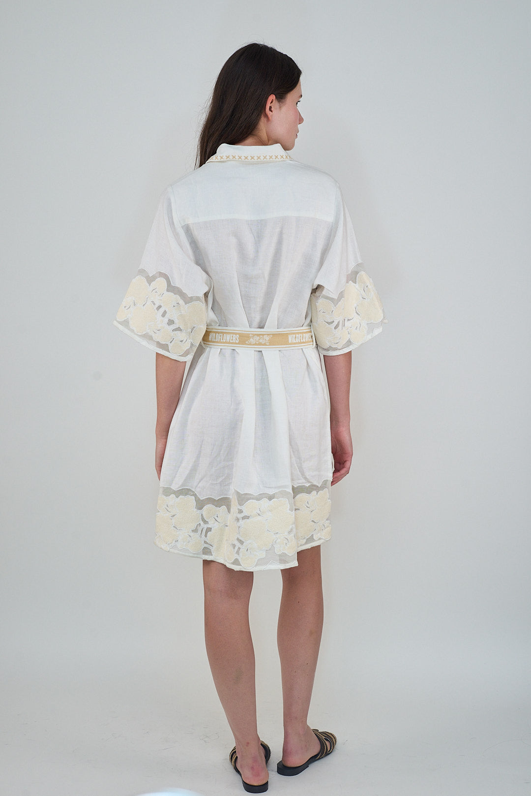 Short Dress Wild Flower White
