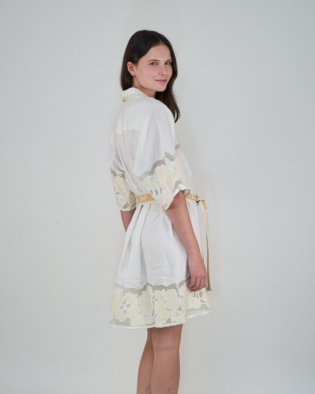 Short Dress Wild Flower White
