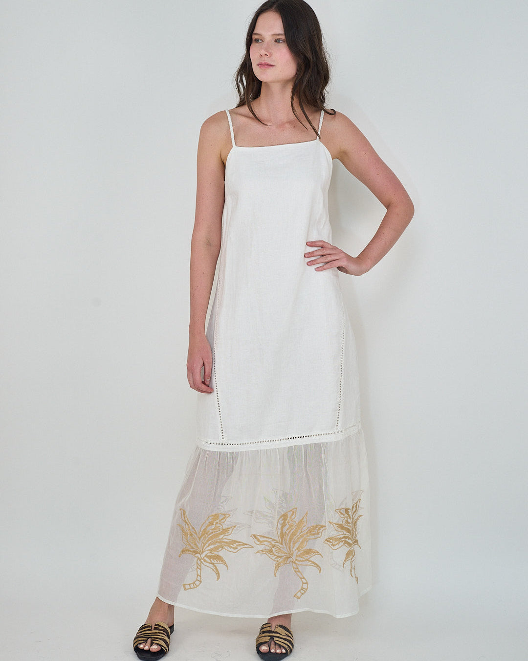Dress Bali Tiger Palms White