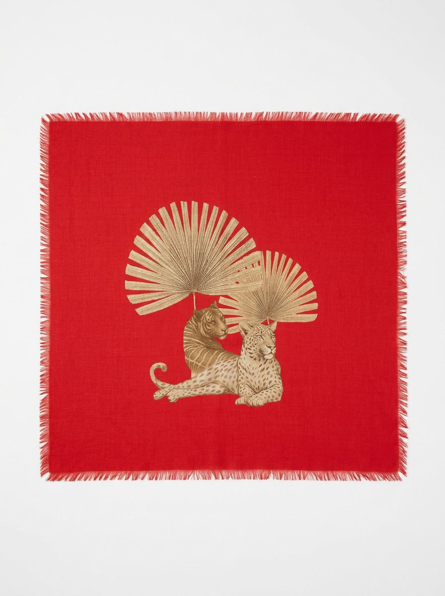 Scarf Lotus Tiger Red