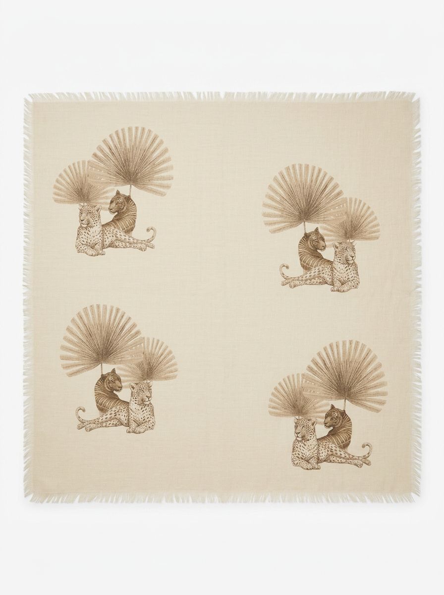Scarf Lotus Tiger Ecru