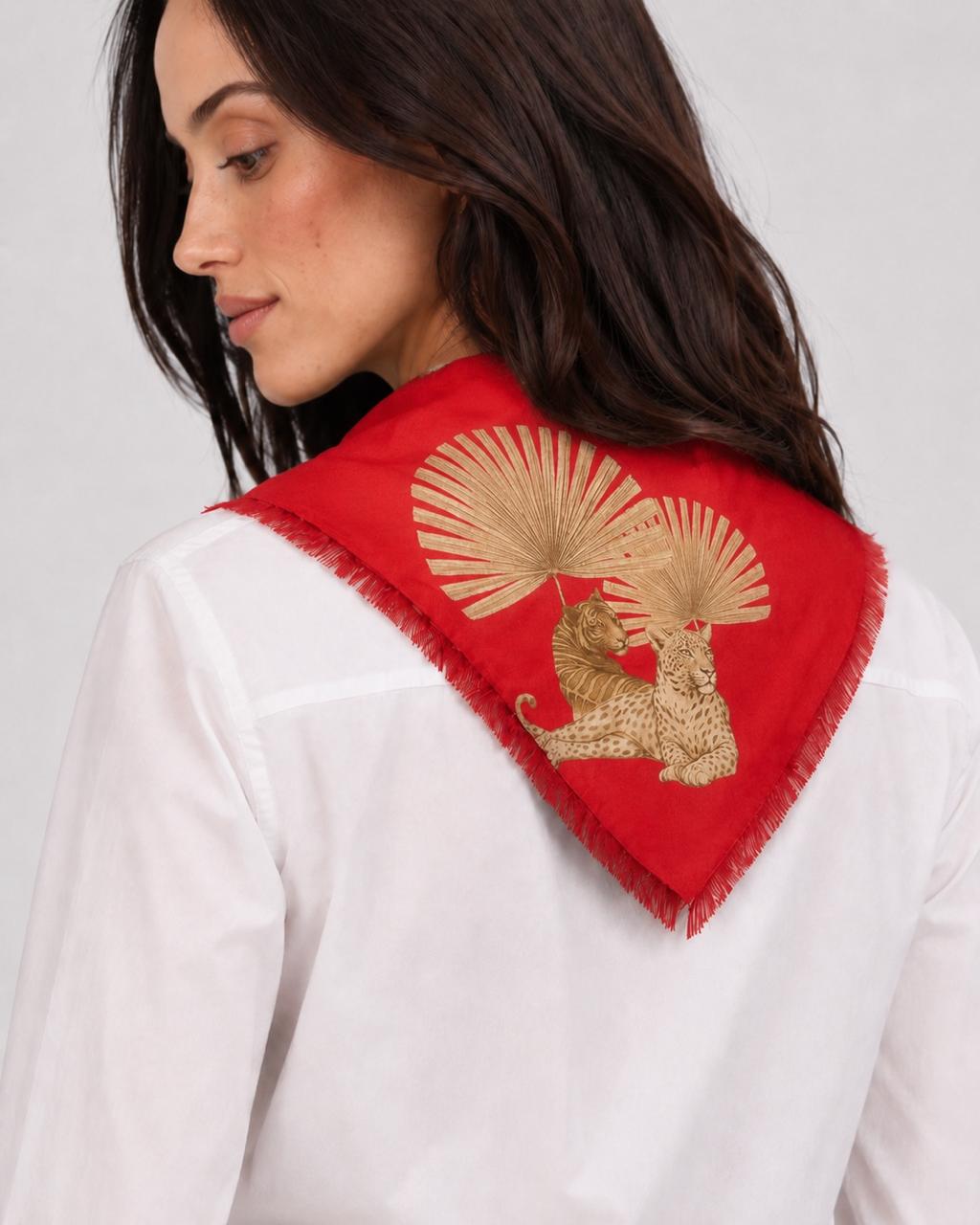 Scarf Lotus Tiger Red