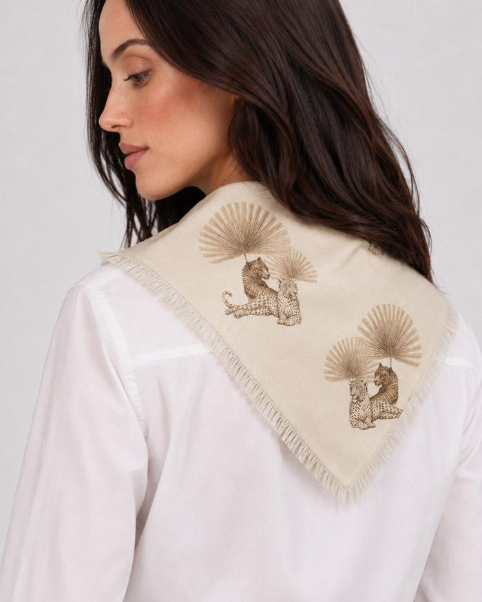 Scarf Lotus Tiger Cream